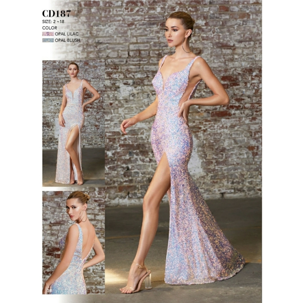 Cinderella Divine CD176 Prom Dress in Opal Lilac Size 10